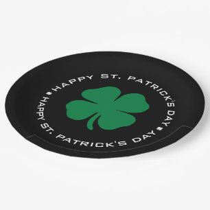 Happy St. Patrick's Day Kleeblatt Lucky Charm Pappteller