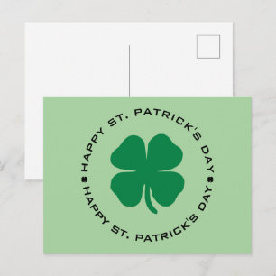 Happy St. Patrick's Day Kleeblatt Lucky Charm Postkarte