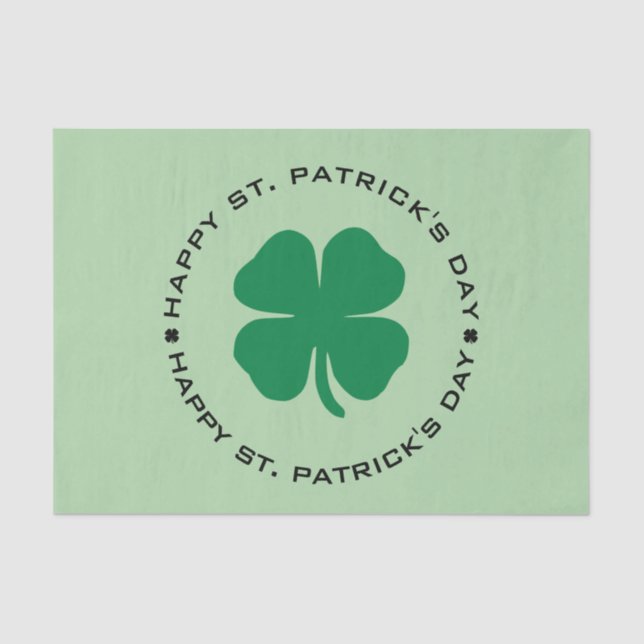 Happy St. Patrick's Day Kleeblatt Lucky Charm Seidenpapier (Vorderseite)