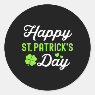 Happy St Patricks Day Kleeblatt Lucky Girl Frauen Runder Aufkleber