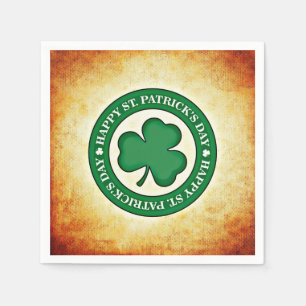 Happy St. Patrick's Day Kleeblatt Square Napkin Serviette