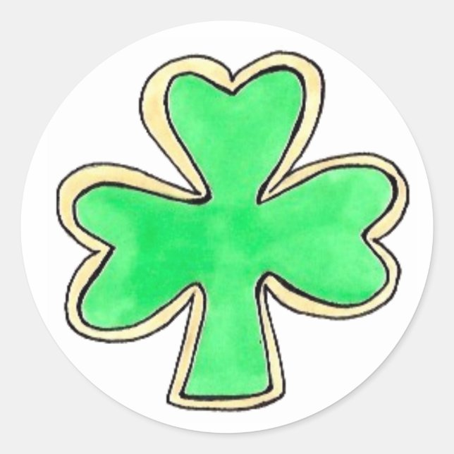 Happy St. Patrick's Day Kleeblatt Zucker Cookies Runder Aufkleber (Vorderseite)
