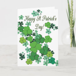 Happy St Patrick's Day Kleeblatts & Daisies Card Dankeskarte