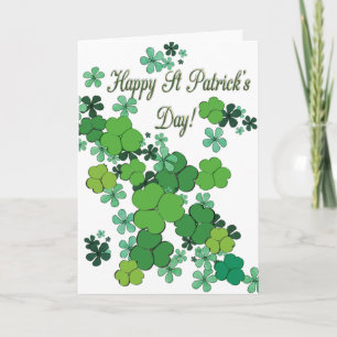 Happy St Patrick's Day Kleeblatts & Daisies Card Dankeskarte