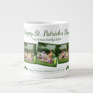 Happy St. Patrick's Day Kleeblatts Familie 3 Foto Jumbo-Tasse