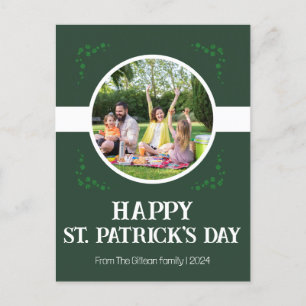 Happy St. Patrick's Day Kleeblatts Familie Ein Fot Feiertagspostkarte
