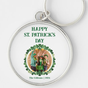 Happy St patricks day Kleeblatts Family Foto Schlüsselanhänger