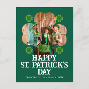 Happy St patricks day Kleeblatts Foto Feiertagspostkarte