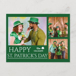 Happy St patricks day Kleeblatts Foto Feiertagspostkarte
