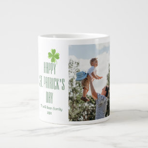 Happy St. Patrick's Day Kleeblatts Foto Jumbo-Tasse