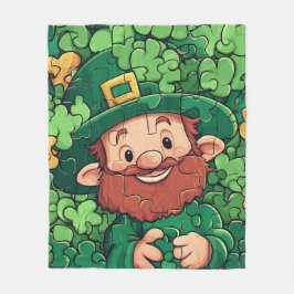 Happy St. Patrick's Day Kleeblatts Puzzle Fleecedecke
