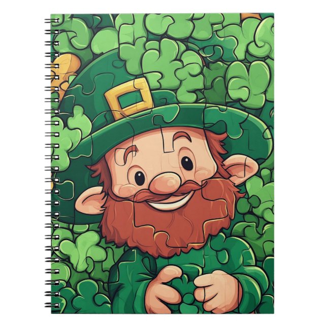 Happy St. Patrick's Day Kleeblatts Puzzle Notizblock (Vorderseite)