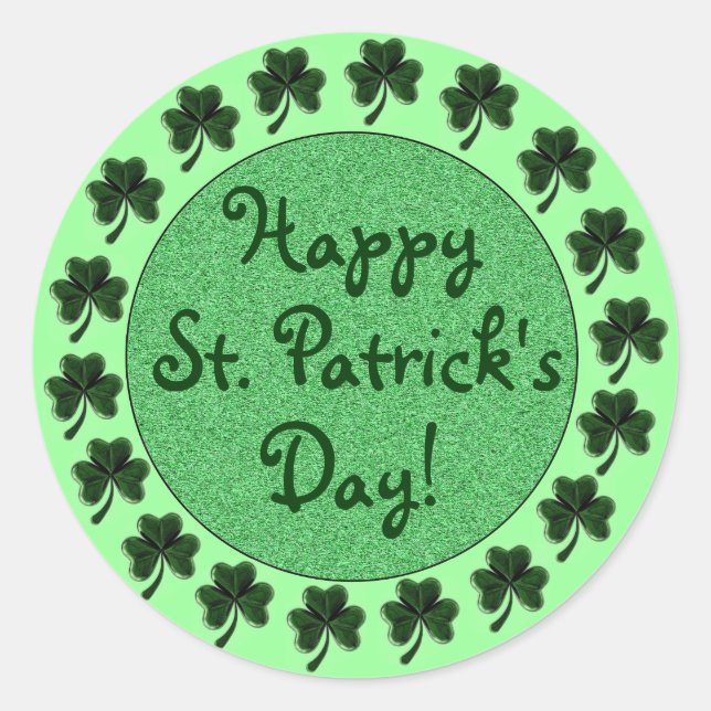Happy St. Patrick's Day Kleeblatts Sticker (Vorderseite)