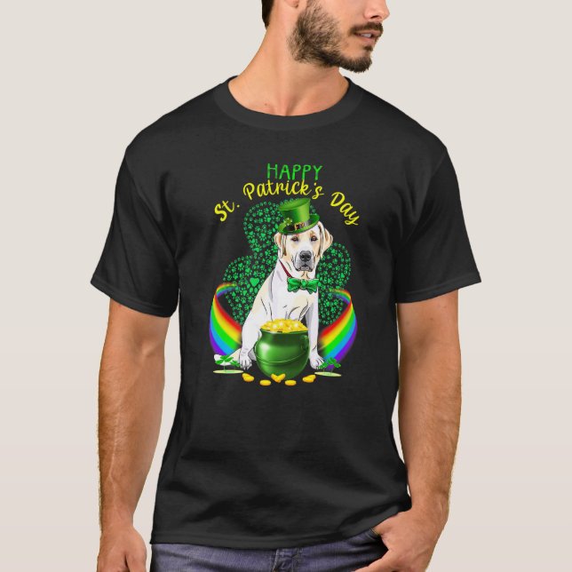 Happy St Patricks Day Labrador Leprechaun Hat Sham T-Shirt (Vorderseite)