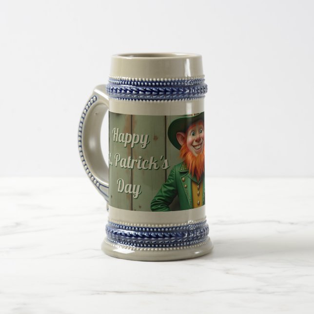 Happy St. Patrick's Day Leprechaun Bierglas (Vorderseite Links)