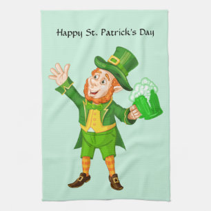 Happy St. Patrick's Day Leprechaun Geschirrtuch