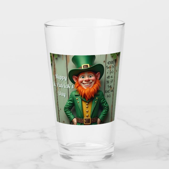 Happy St. Patrick's Day Leprechaun Glas (Vorderseite)