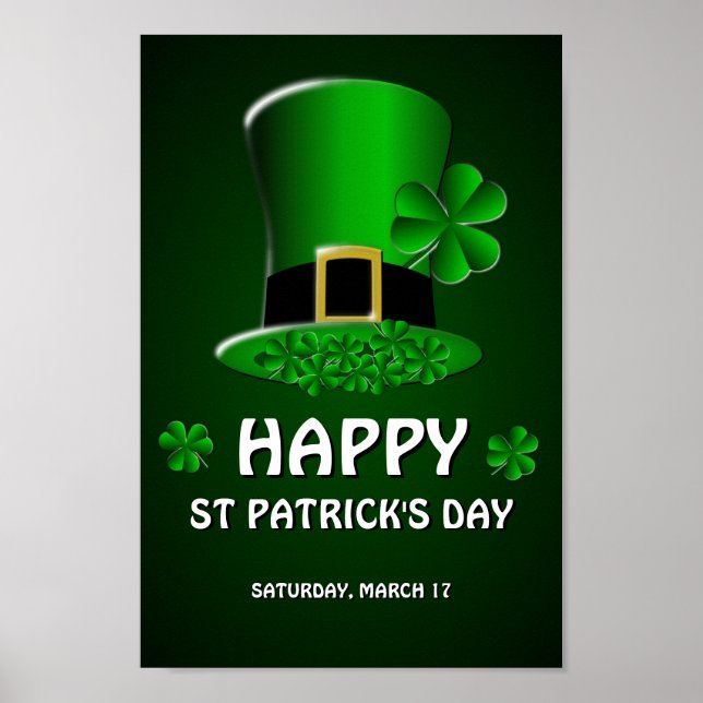 Happy St Patrick's Day Leprechaun Hat Poster (Vorne)