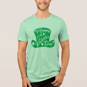 Happy St. Patrick's Day Leprechaun Hat Tri-Blend Shirt