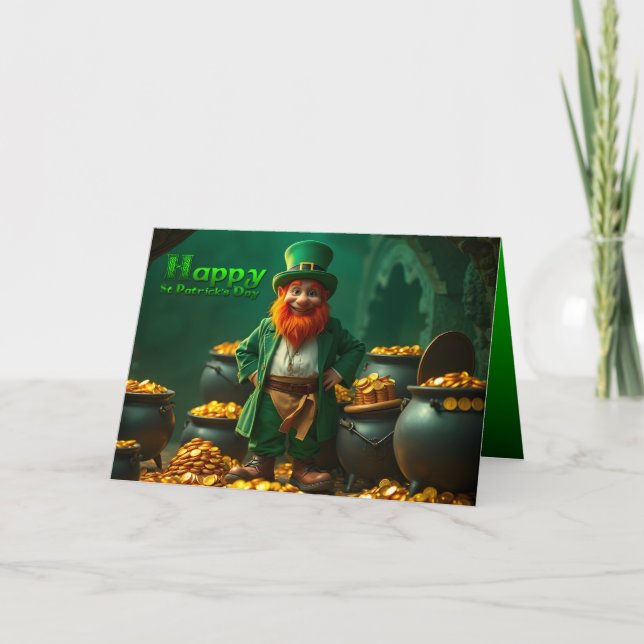 Happy St Patrick's Day Leprechaun HGC01 Karte (Vorderseite)