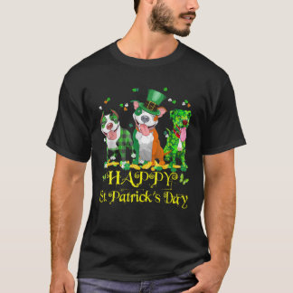 Happy St. Patrick's Day Leprechaun Pitbull Dog Lov T-Shirt