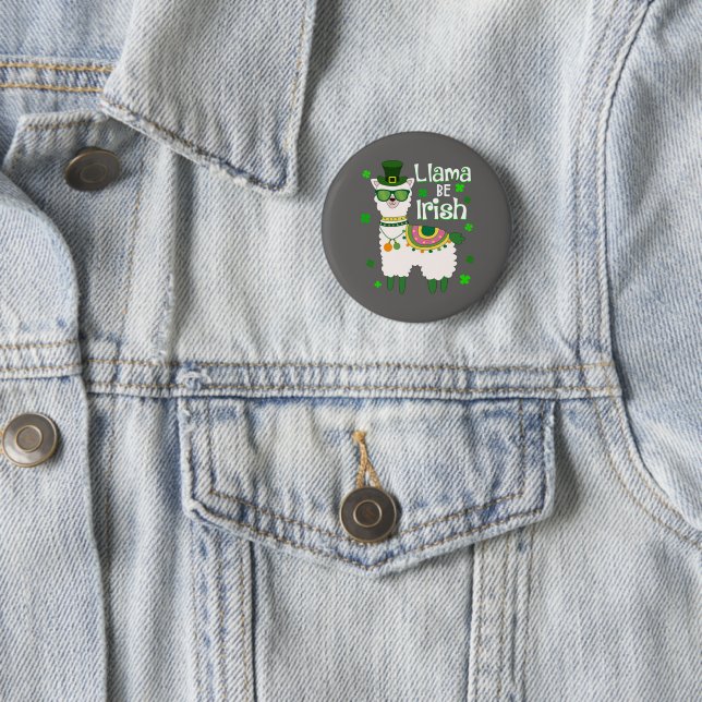 Happy St. Patrick's Day LIama-Taste Button (Beispiel)