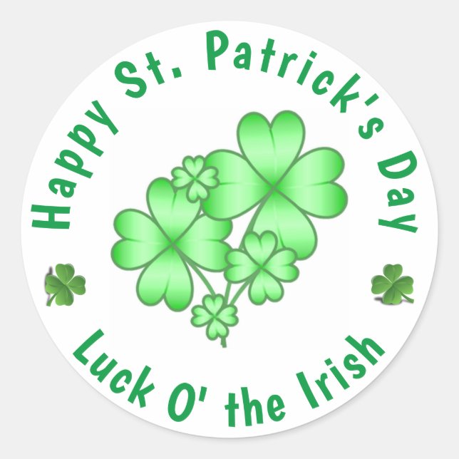 Happy St Patrick's Day Luck O'the Irish Runder Aufkleber (Vorderseite)
