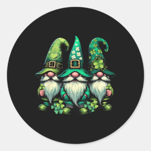 Happy St Patricks Day Lucky Kleeblatt Gnomes Irish Runder Aufkleber
