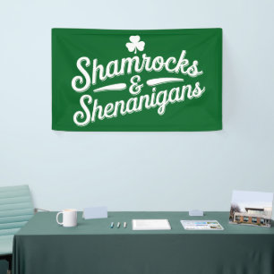 Happy St Patricks Day Lucky Kleeblatt & Shenanigan Banner