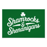 Happy St Patricks Day Lucky Kleeblatt & Shenanigan