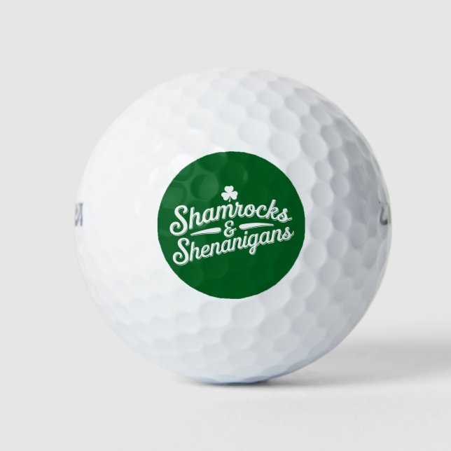 Happy St Patricks Day Lucky Kleeblatt & Shenanigan Golfball (Vorderseite)