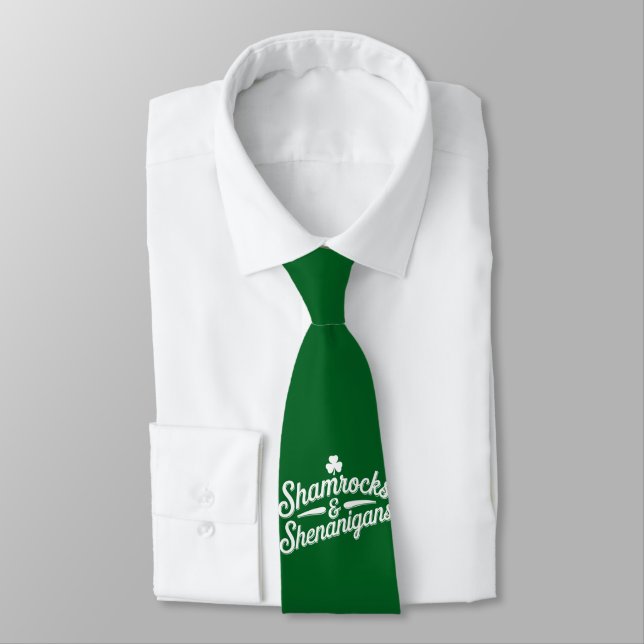 Happy St Patricks Day Lucky Kleeblatt & Shenanigan Krawatte (Gebunden)