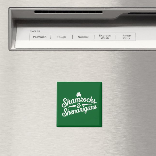 Happy St Patricks Day Lucky Kleeblatt & Shenanigan Magnet (In Situ (Geschirrspüler))