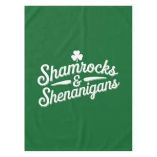 Happy St Patricks Day Lucky Kleeblatt & Shenanigan Tischdecke