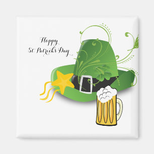Happy St. Patrick's Day Magnete Hat Beer Magnet