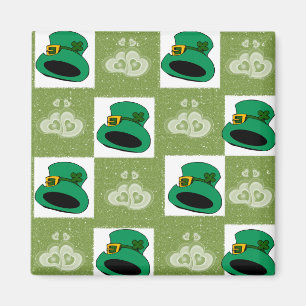 Happy St. Patrick's Day Magnete Hats Hearts Magnet