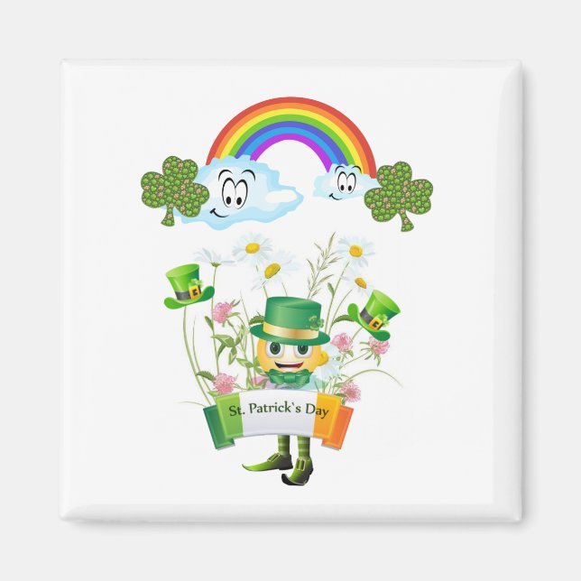 Happy St. Patrick's Day Magnete Rainbow Magnet (Vorne)