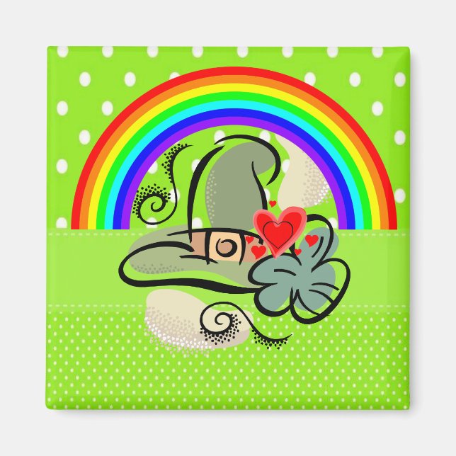 Happy St. Patrick's Day Magnete Rainbow Magnet (Vorne)