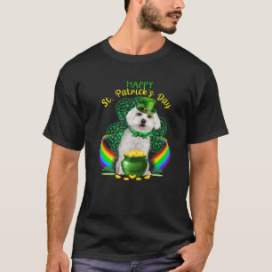 Happy St Patricks Day Maltese Leprechaun Hat Shamr T-Shirt