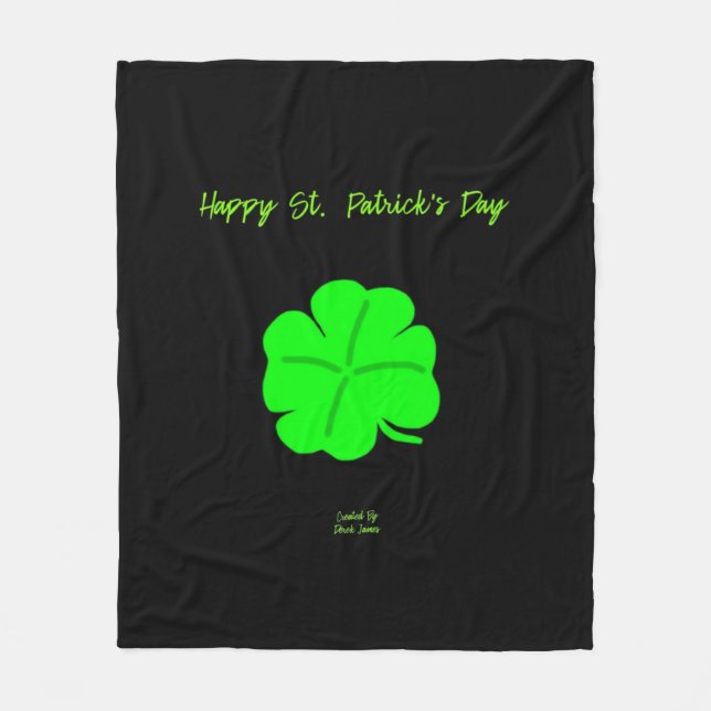 Happy St. Patrick's Day Medium Fleece Blanket (Vorderseite)
