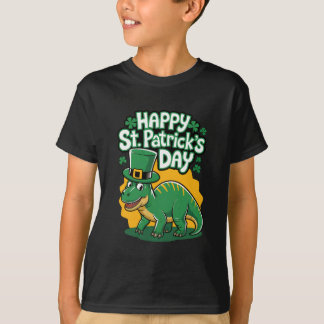 Happy St Patrick's Day mit Dino T-Shirt