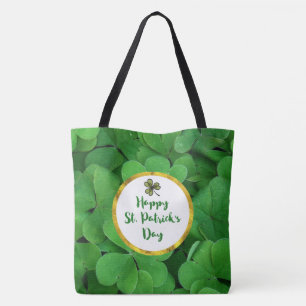 Happy St. Patrick's Day mit Green Clovers Tasche