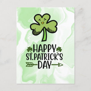 Happy St.Patrick's Day mit Kleeblatt Card Postkarte