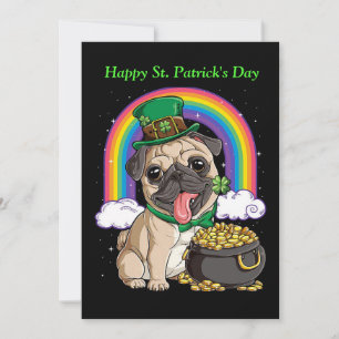 Happy St. Patrick's Day Mops Einladung