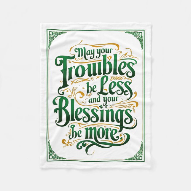 Happy St. Patrick's Day Motivational Quote Apparel Fleecedecke (Vorderseite)