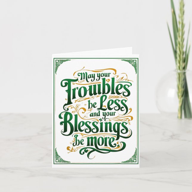 Happy St. Patrick's Day Motivational Quote Apparel Karte (Vorderseite)