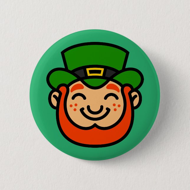 Happy St. Patrick's Day | Niedlich Lucky Leprechau Button (Vorderseite)