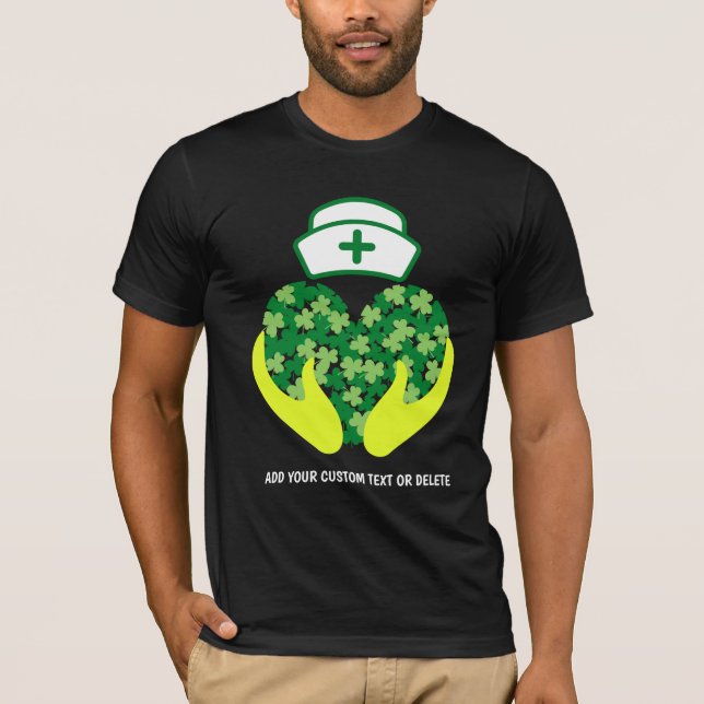 Happy St Patrick's Day Nurse Kleeblatt Clover T-Shirt (Vorderseite)