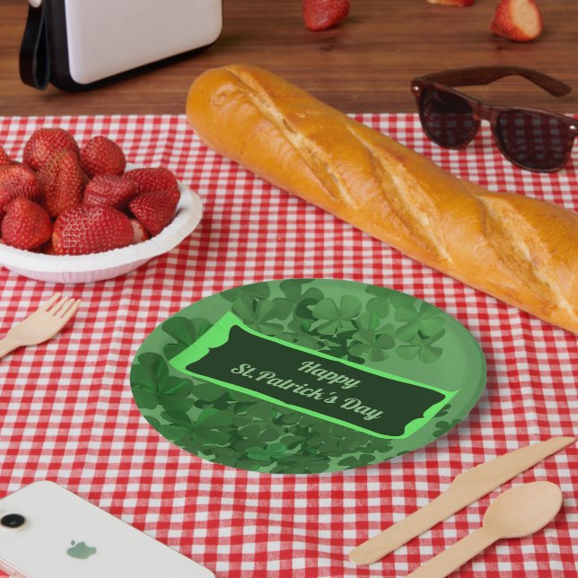 Happy St.Patrick's Day Paper Plate Pappteller (Picknick)