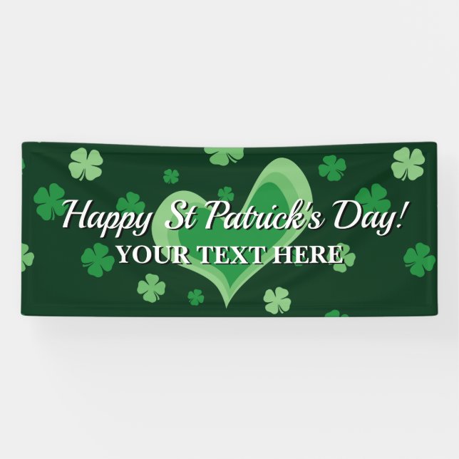 Happy St. Patrick's Day Party Banner mit Kleeblatt (Horizontal)